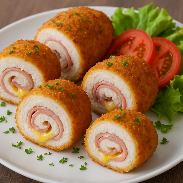 مواد لازم و طرز تهیه رولت مرغ و ژامبون