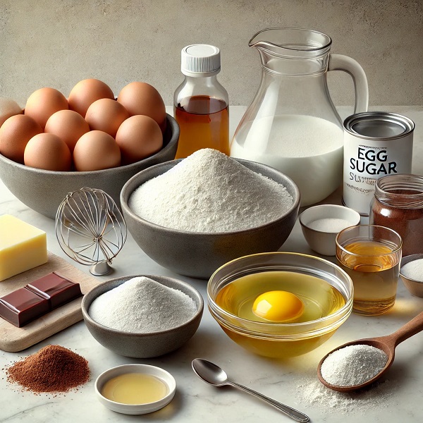 مواد لازم موس کیک شکلاتی
