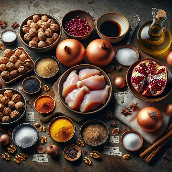 مواد لازم برای خورشت فسنجان با مرغ