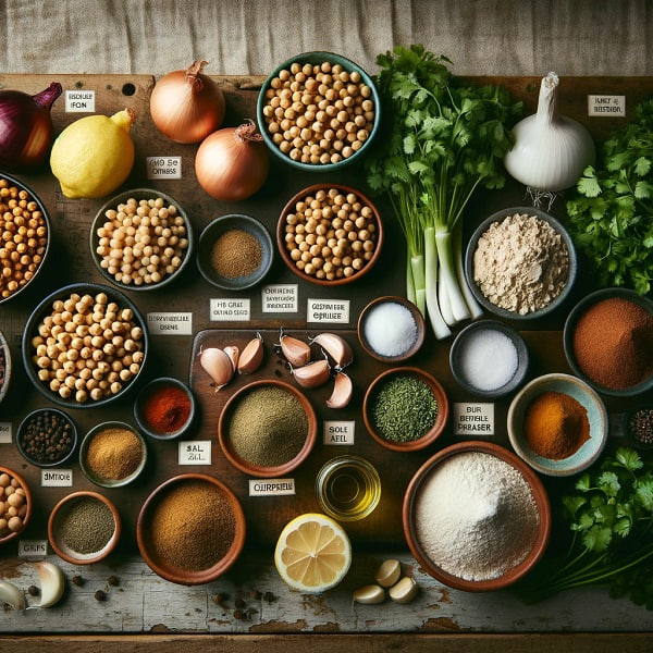 مواد لازم فلافل بدون روغن