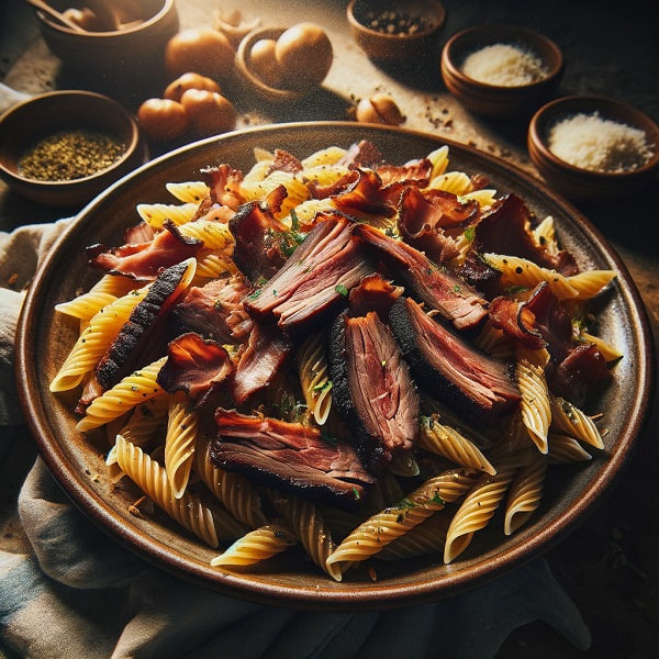 مواد لازم و طرز تهیه پاستا با گوشت دودی مواد لازم و طرز تهیه پاستا با گوشت دودی