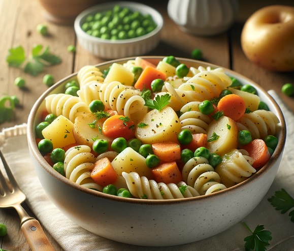 مواد لازم و طرز تهیه سالاد ماکارونی با سیب زمینی مواد لازم و طرز تهیه سالاد ماکارونی با سیب زمینی