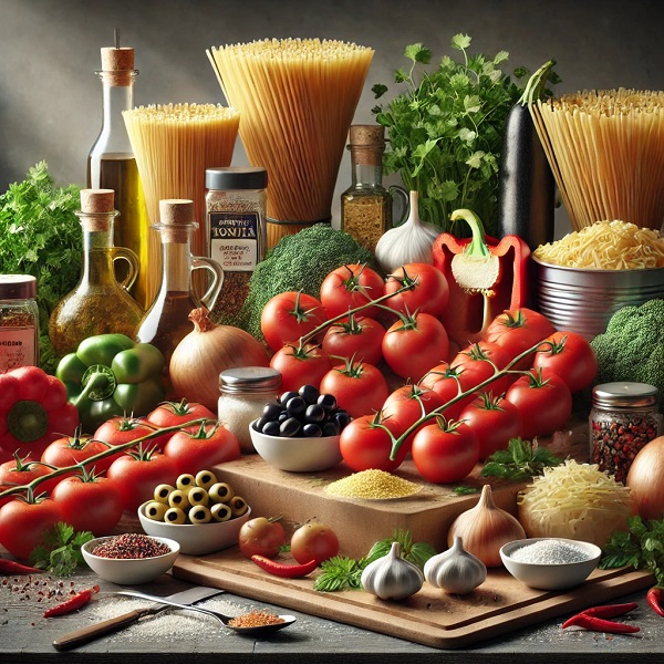 مواد لازم پاستای سبزیجات گریل شده