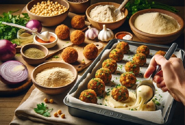 طرز تهیه فلافل پنیری روش اول