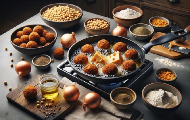 طرز تهیه فلافل پنیری روش دوم