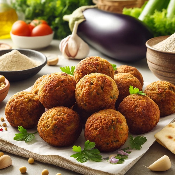 مواد لازم و طرز تهیه فلافل بادمجان مواد لازم و طرز تهیه فلافل بادمجان