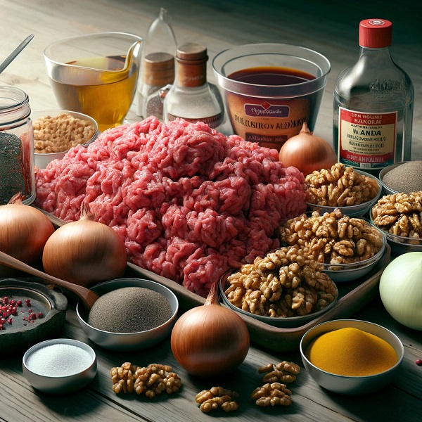 مواد لازم خورش فسنجان با گوشت قلقلی گیلانی