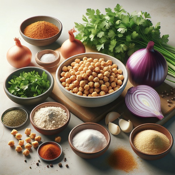 مواد لازم فلافل پنیری روش اول
