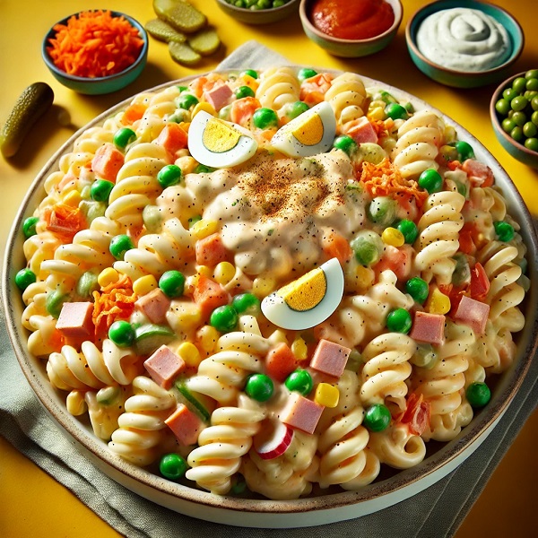 مواد لازم و طرز تهیه سالاد ماکارونی ایرانی