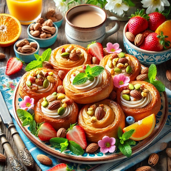 مواد لازم و طرز تهیه شیرینی دانمارکی خانگی آجیلی