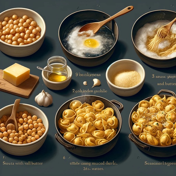 طرز تهیه پاستا تورتلینی و نخود