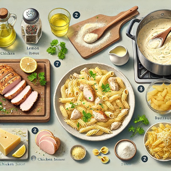طرز تهیه پاستا خامه ای