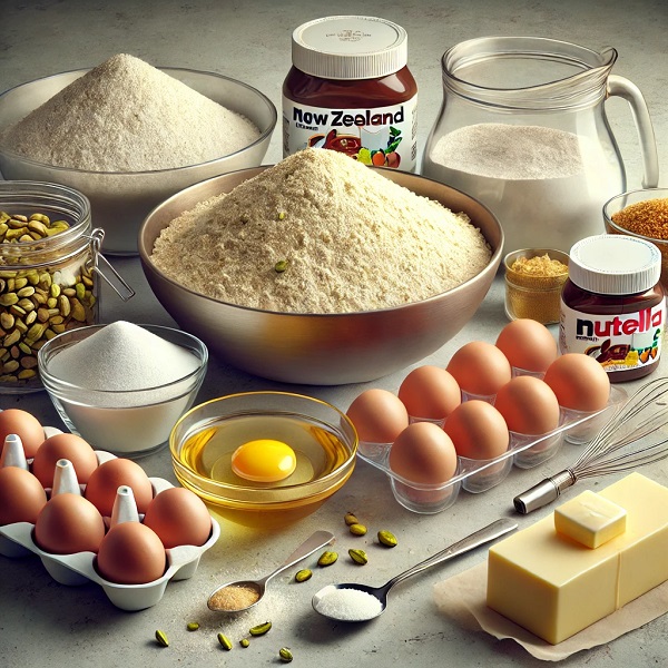 مواد لازم مینی کیک ساوارین پسته