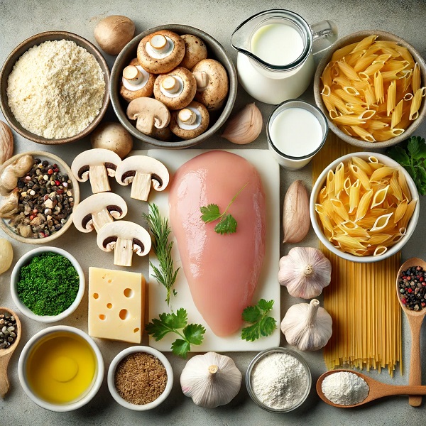 مواد لازم پاستا ساده خانگی