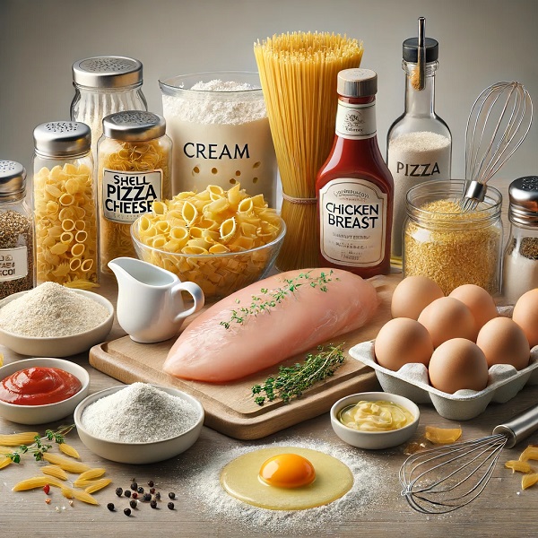 مواد لازم پاستا صدفی سوخاری