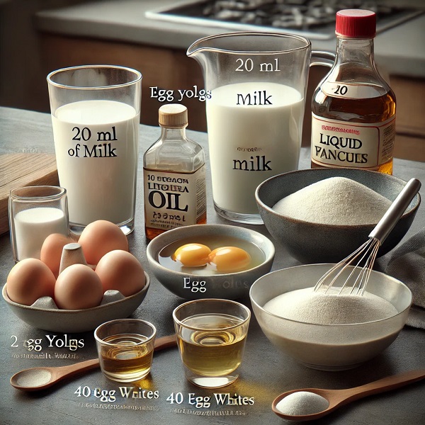 مواد لازم پنکیک پفکی ژاپنی