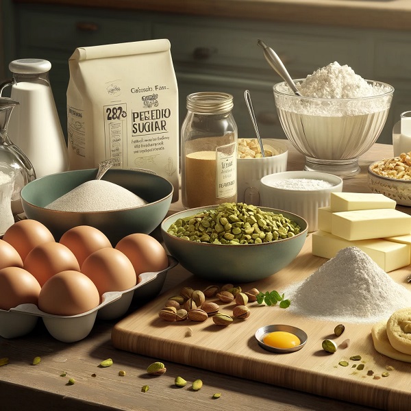 مواد لازم برای تهیه کوکی پستهای