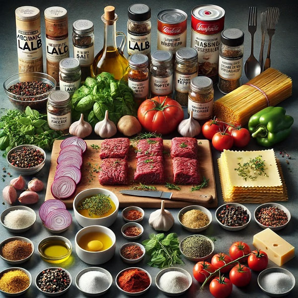 مواد لازم لازانیای کته ای