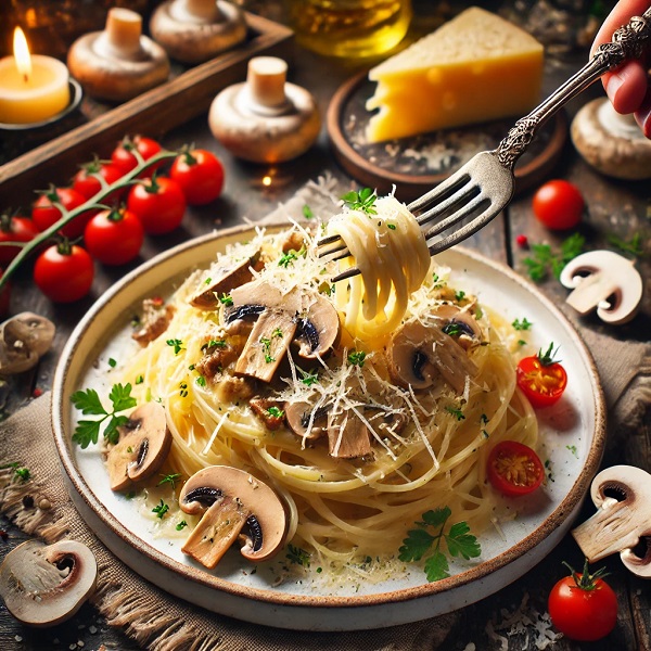 مواد لازم و طرز تهیه پاستا با قارچ و پنیر مواد لازم و طرز تهیه پاستا با قارچ و پنیر