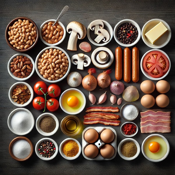 مواد لازم صبحانه انگلیسی