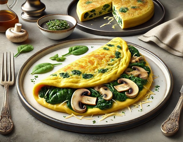 مواد لازم و طرز تهیه املت قارچ و اسفناج کافی شاپی مواد لازم و طرز تهیه املت قارچ و اسفناج کافی شاپی