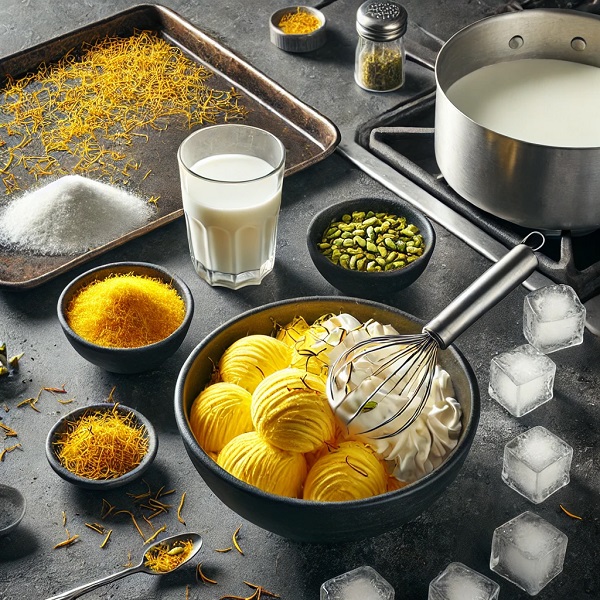 طرز تهیه بستنی سنتی زعفرانی