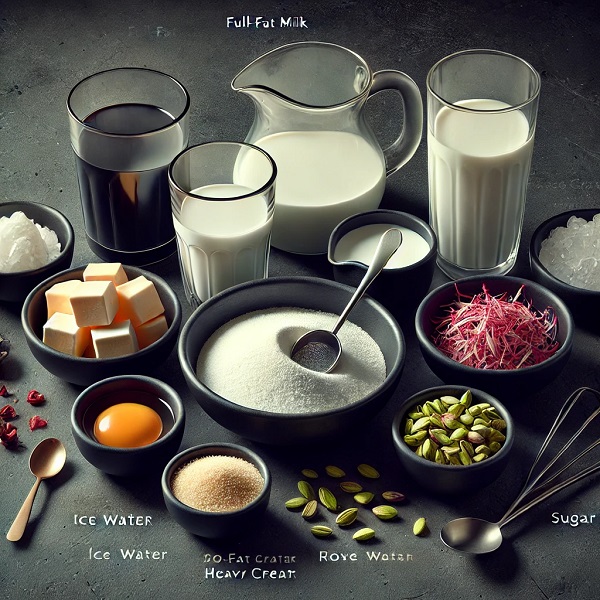 مواد لازم بستنی سنتی زعفرانی