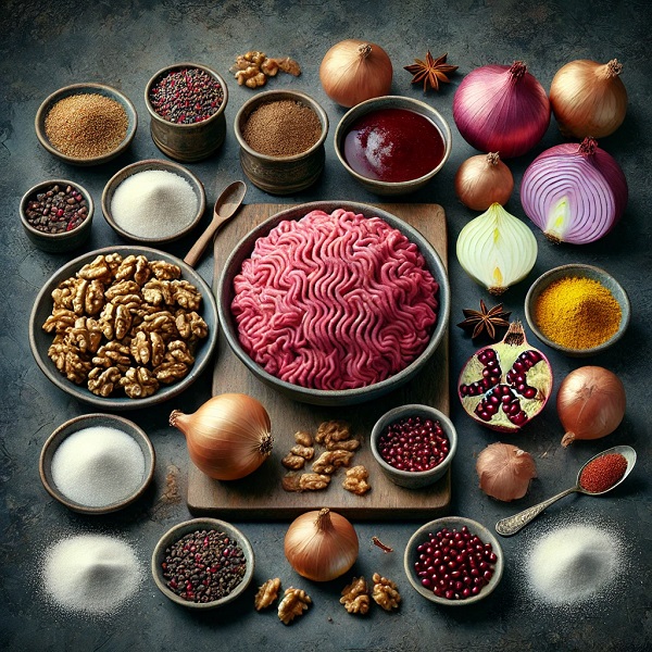 مواد لازم خورشت فسنجان با گوشت قلقلی