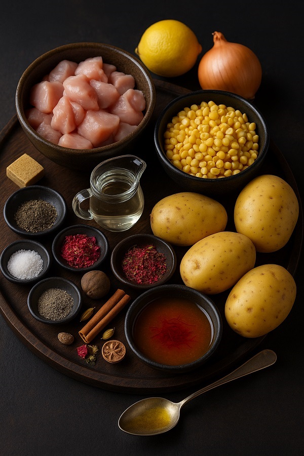 مواد لازم خورشت قیمه مرغ
