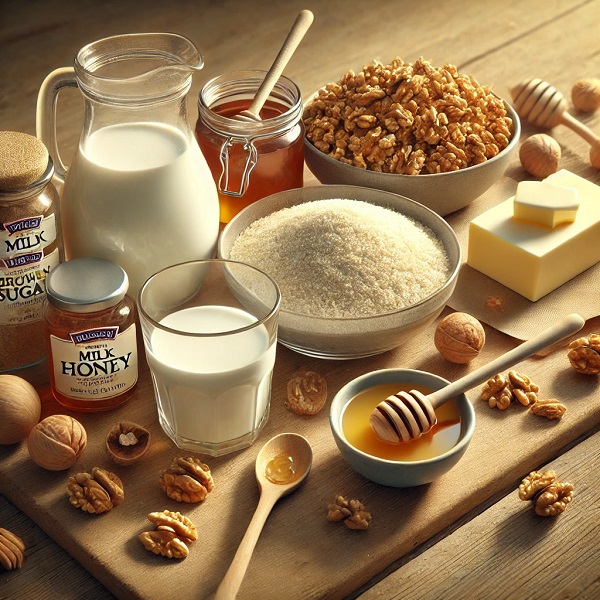 مواد لازم داخل شیرنی کاپ کارامل - روش دوم