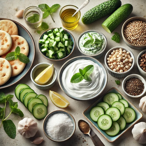 مواد لازم سس زاتزیکی یا سس ماست