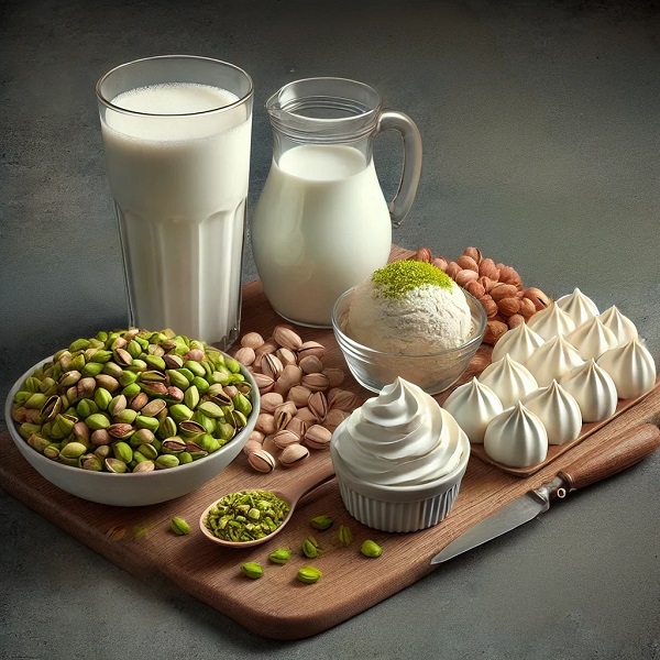 مواد لازم شیر پسته