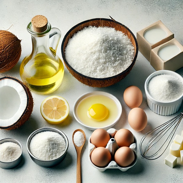 مواد لازم شیرینی مینی نارگیل