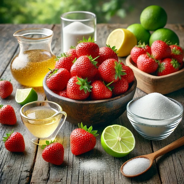 مواد لازم مربای توت فرنگی