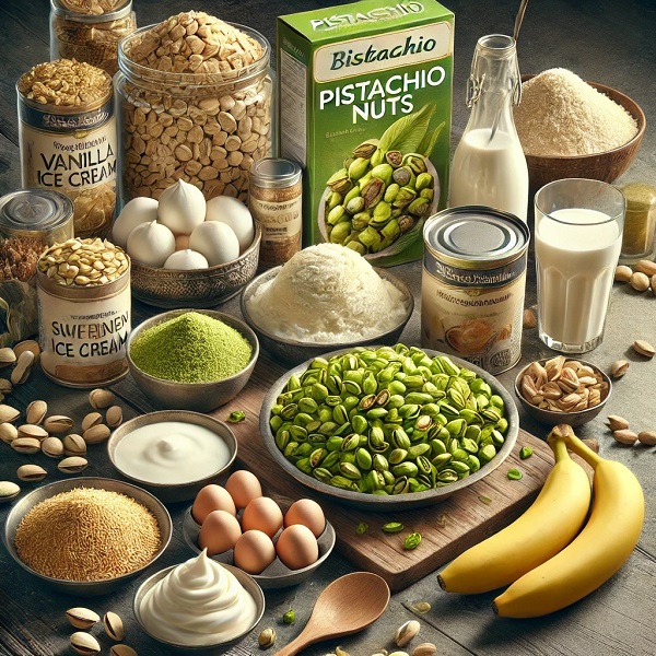 مواد لازم معجون شیر پسته