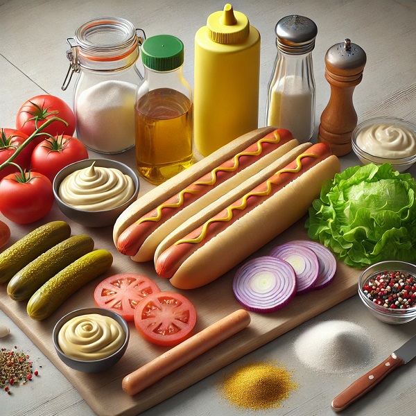 مواد لازم هات داگ ساده