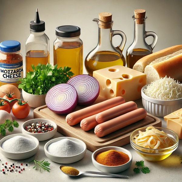 مواد لازم هات داگ پنیری