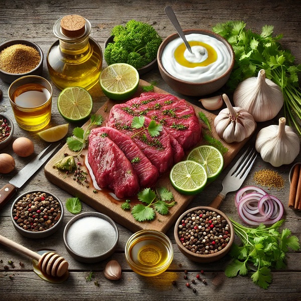 مواد لازم کباب راسته گوساله گریل شده