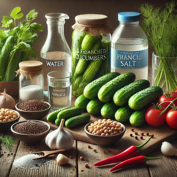مواد لازم خیارشور ترد خانگی