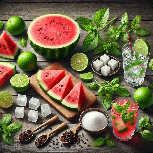 مواد لازم موهیتو هندوانه
