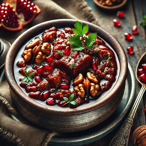  خورش فسنجان با مرغ گیلانی