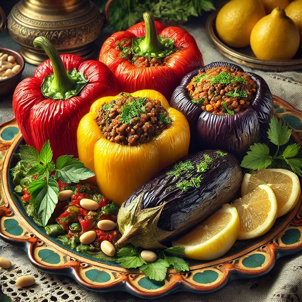 مواد لازم و طرز تهیه دلمه فلفل دلمه ای و بادمجان مواد لازم و طرز تهیه دلمه فلفل دلمه ای و بادمجان