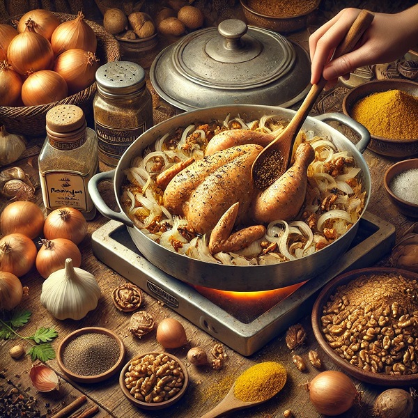 طرز تهیه خورش فسنجان با مرغ گیلانی