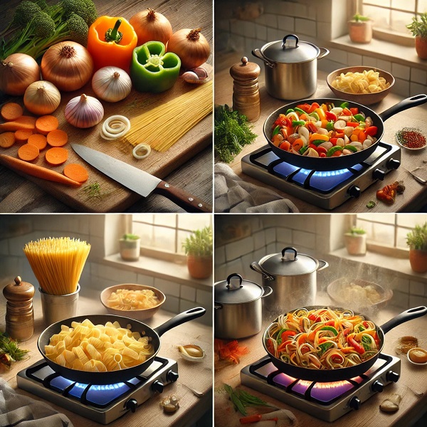 طرز تهیه پاستا با سبزیجات