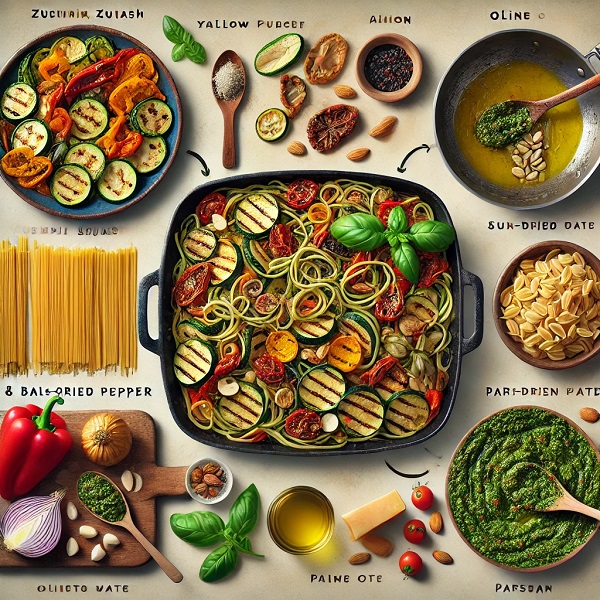 طرز تهیه پاستا پستو گوجه فرنگی