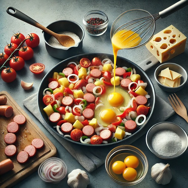 طرز تهیه کرپ سوسیس و پنیر