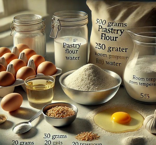 مواد خمیر پیتزا سیر و استیک