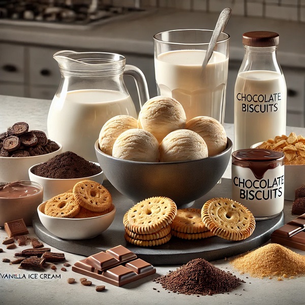 مواد لازم میلک شیک بیسکویت