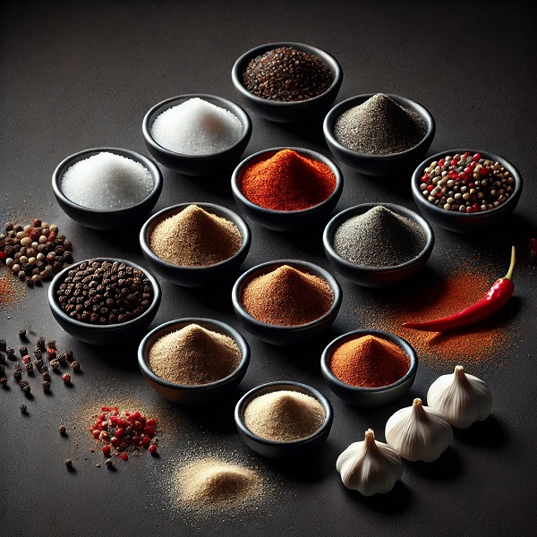 مواد لازم ادویه های برگر ذغالی