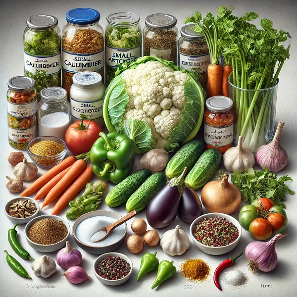 مواد لازم ترشی مخلوط